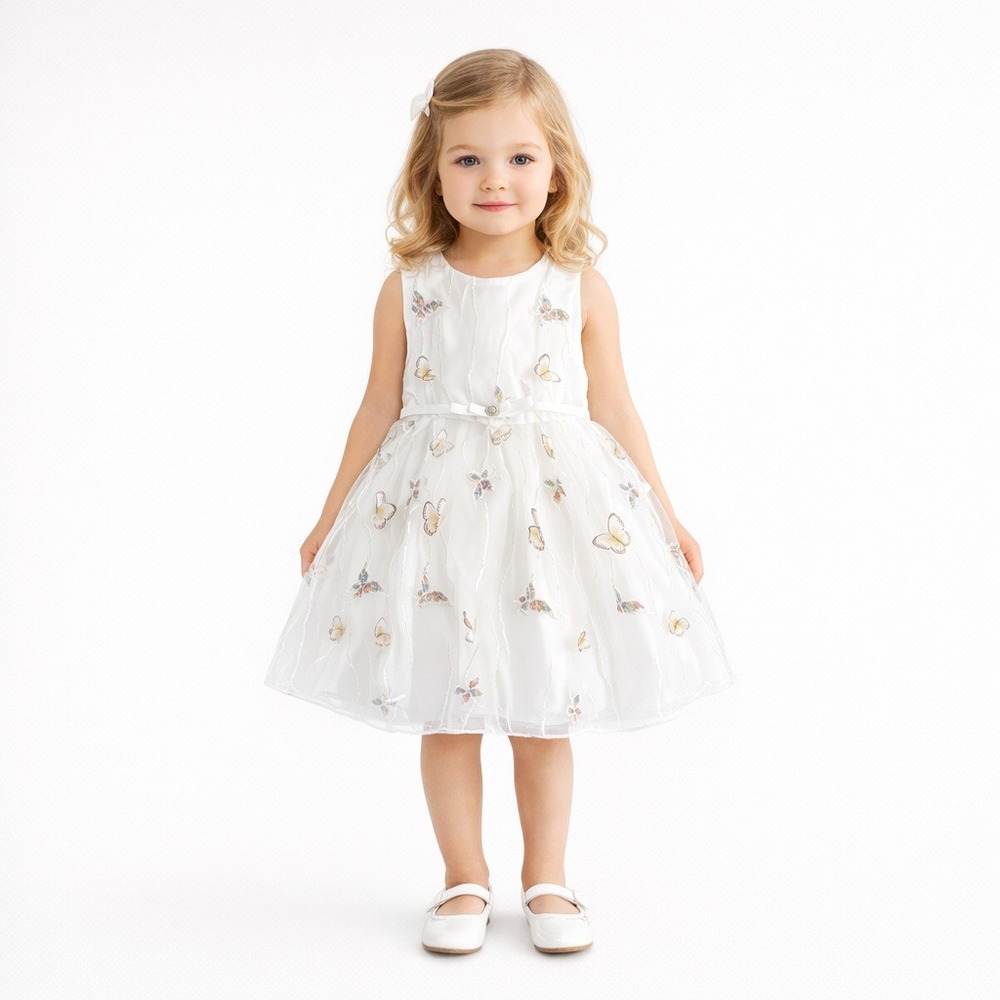 Cortigiani Baby Girls Butterfly Tulle Dress 36M Ivory‎ Easter Party Formal Fairy